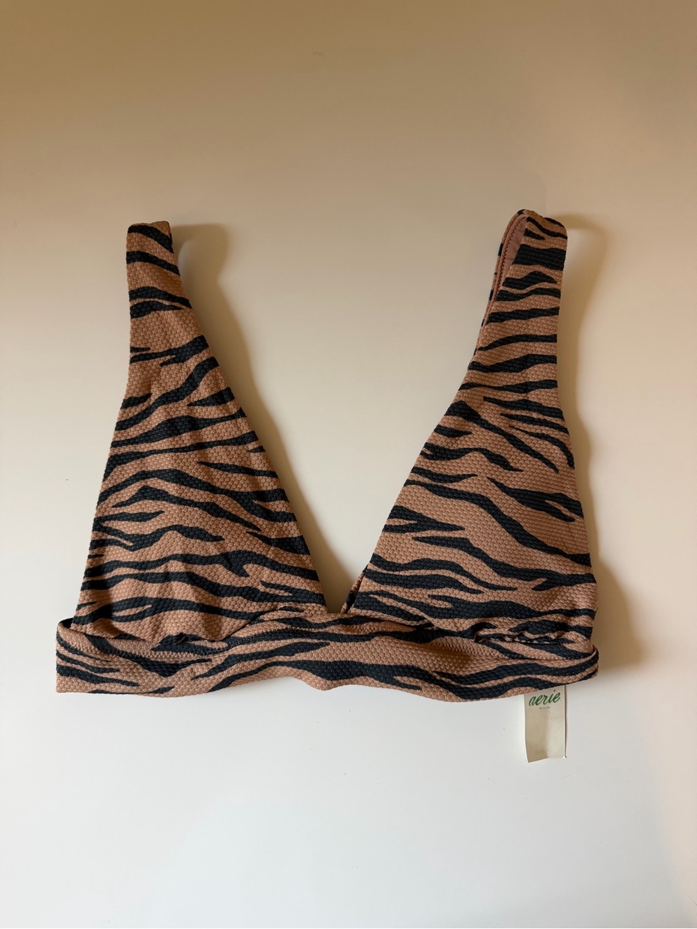 Aerie Zebra Print Triangle Bikini Top small NWT